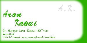 aron kapui business card